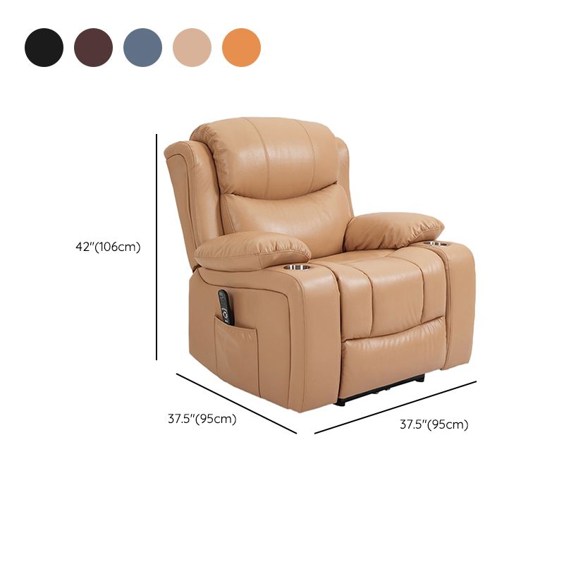 Nordic Style Faux Leather Recliner Chair Solid Color Standard Recliner Clearhalo 'Chairs & Seating' 'furn' 'furn_recliners' 'Furniture' 'Living Room Furniture' 'Recliners' 1200x1200_4e41e3ec-a6e9-4046-9b4a-fa1abbfd0aa6