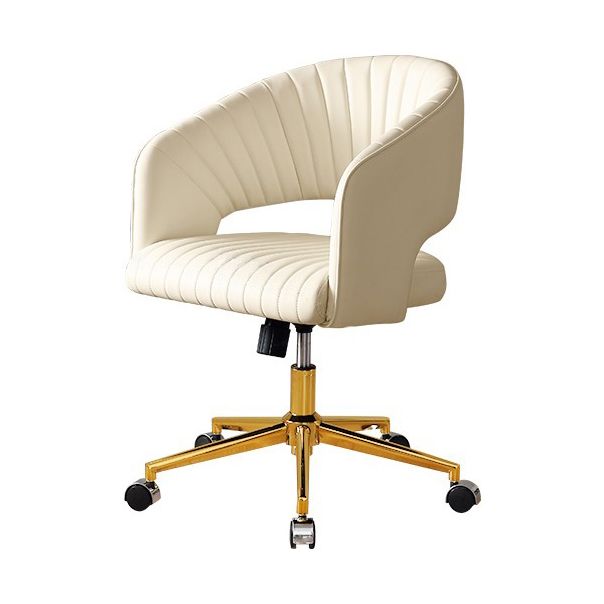 White Modern Swivel Chair Adjustable Seat Height Office Chair with Wheels Clearhalo 'furn' 'furn_office_chair' 'Furniture' 'Office Chairs' 'Office Furniture' 'office_chair' 1200x1200_4e41ea20-e16d-4e9b-9a9c-f7d29954212e
