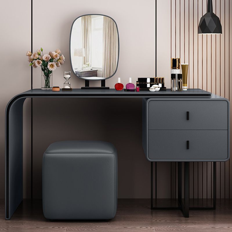 Glam Holz Waschtisch Schminktisch Set 2-Draste Make-up Eitelkeitstischtisch Tisch