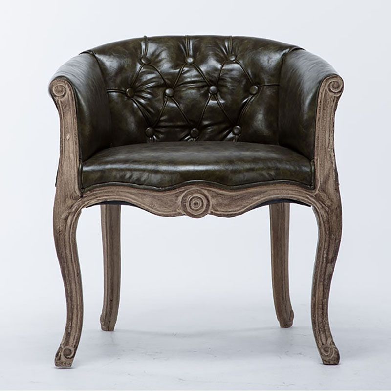 Silla de brazo tapizado de balcón de la granja acabado mate sólido silla de comedor de espalda