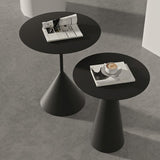Pedestal Metal Coffee Table Round Black/White Cocktail Table
