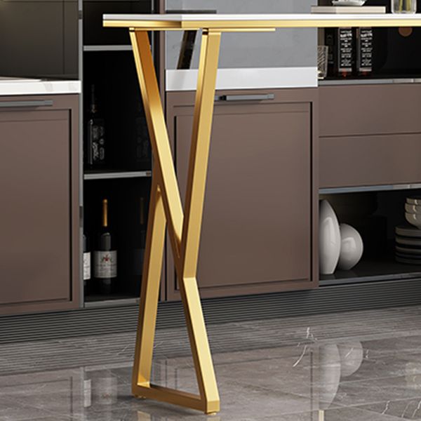 Rectangle Stone Bistro Table Modern Pub Table with Double Pedestal Clearhalo 'Bar Furniture' 'Bar Tables' 'bar_tables' 'furn' 'furn_bar_tables' 'Furniture' 'Kitchen & Dining Furniture' 1200x1200_4e46733b-e9d9-4326-b509-480812a5aa82