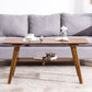 Nordic Style Rectangular Solid Wood Table with Storage Shelf 4 Legs Base Coffee Table
