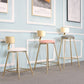 Glam Metal Bar and Counter Stool Low Back Stool with 4 Gold Legs Clearhalo 'Bar Furniture' 'Bar Stools' 'bar_stools' 'furn' 'furn_bar_stools' 'Furniture' 'furniture_bar_stools' 'Kitchen & Dining Furniture' 1200x1200_4e46f514-94ea-4142-a379-35a029b0b571