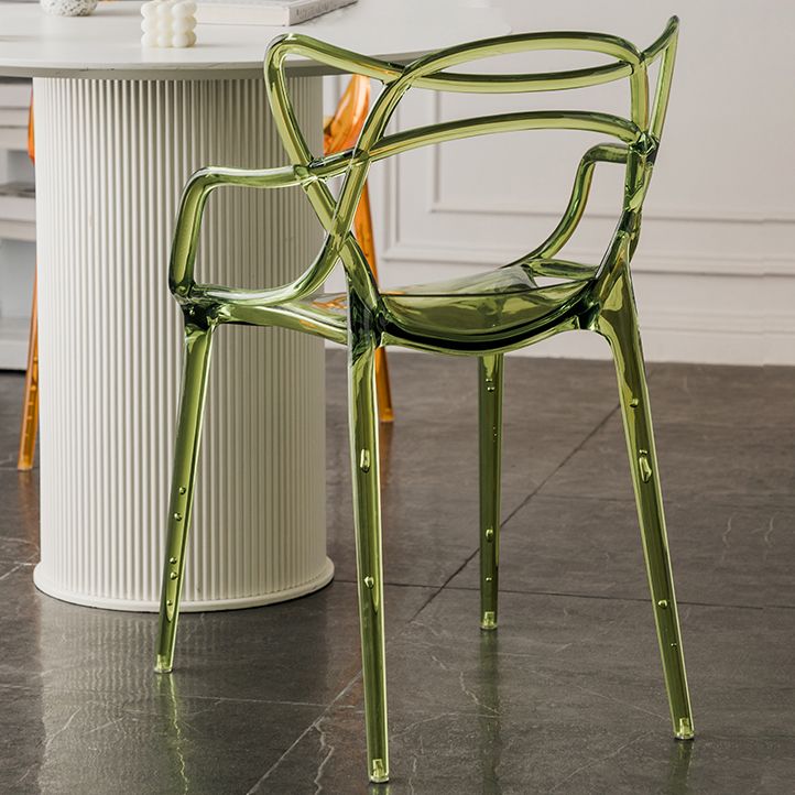 Scandinavian Plastic Dining Arm Chairs Open Back Side Chair for Kitchen Clearhalo 'Dining Chairs' 'Dining Tables & Seating' 'dining_chair' 'furn' 'furn_dining_chair' 'Furniture' 'furniture_dining_chair' 'Kitchen & Dining Furniture' 1200x1200_4e485a0e-d5b0-4757-8a03-6cc040eed013