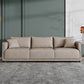 Contemporary Faux Leather Sofa with 3 Pillows Back for 3 People