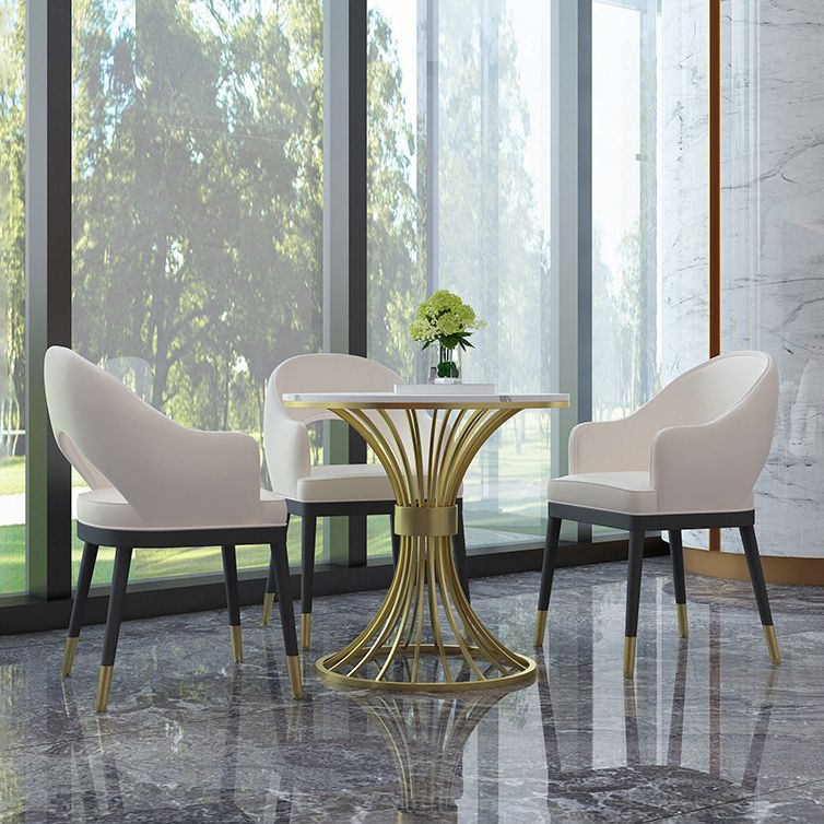Glam Sintered Stone Dining Table Set 1/2/3/4/5 Pieces Dining Set for Home Use Clearhalo 'Dining Room Sets' 'Dining Tables & Seating' 'dining_room_set' 'furn' 'furn_dining_room_set' 'Furniture' 'Kitchen & Dining Furniture' 1200x1200_4e48898c-aab9-4f6c-af47-8bf99f5f6bd9