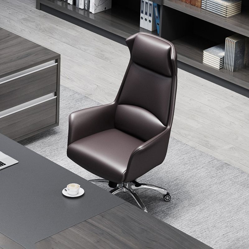 Modern Leather Executive Chair Ergonomic Adjustable Swivel Office Chair Clearhalo 'furn' 'furn_office_chair' 'Furniture' 'furniture_office_chair' 'Office Chairs' 'Office Furniture' 'office_chair' 1200x1200_4e492752-1a11-42cc-ac96-6841d0d95c80