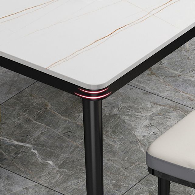 Rectangle Stone Top Dining Table Glam Style Kitchen Dining Table Clearhalo 'Dining Tables & Seating' 'Dining Tables' 'dining_table' 'furn' 'furn_dining_table' 'Furniture' 'Kitchen & Dining Furniture' 1200x1200_4e4a6c52-2d8d-4ee0-a980-1d2c0b860a91