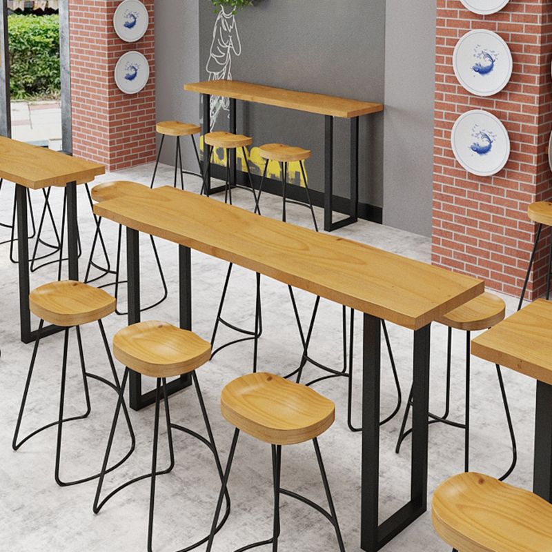Rectangle Sled Base Solid Wood Bar Table for Kitchen Dining Room Clearhalo 'Bar Furniture' 'Bar Tables' 'bar_tables' 'furn' 'furn_bar_tables' 'Furniture' 'Kitchen & Dining Furniture' 1200x1200_4e4ba325-a701-4f58-b54c-16e78a92b498