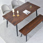 Black Iron Tripod Base Dining Table Modern Industrial Solid Wood Top Table