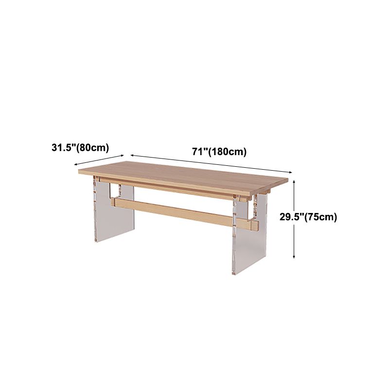 Solid Wood and Acrylic Dinette Table Modern Rectangle Dinner Table Kitchen Home Clearhalo 'Dining Tables & Seating' 'Dining Tables' 'dining_table' 'furn' 'furn_dining_table' 'Furniture' 'furniture_dining_table' 'Kitchen & Dining Furniture' 'kitchen' 'kitchen_dining_table' 1200x1200_4e4cf888-9ee2-4737-8957-939577e6bf5c