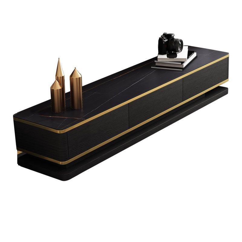 16.14"H TV Stand Glam Style Enclosed Storage TV Console in Black with 3 Drawers Clearhalo 'furn' 'furn_tv_stands_entertainment_centers' 'Furniture' 'Living Room Furniture' 'TV Stands & Entertainment Centers' 'TV Stands & Media Storage Furniture' 'tv_stands_entertainment_centers' 1200x1200_4e4d3ad8-571d-4812-bd26-39ff227c80c0