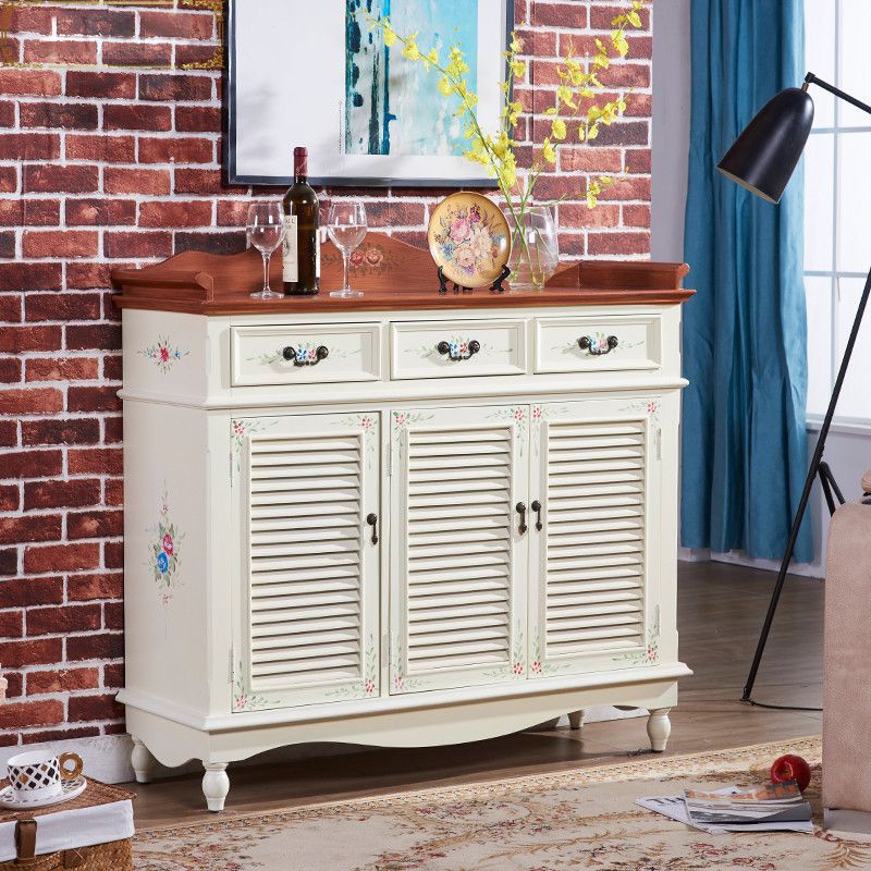 Server da pranzo in legno contemporaneo con cassetti sideboard di finitura antica per sala da pranzo