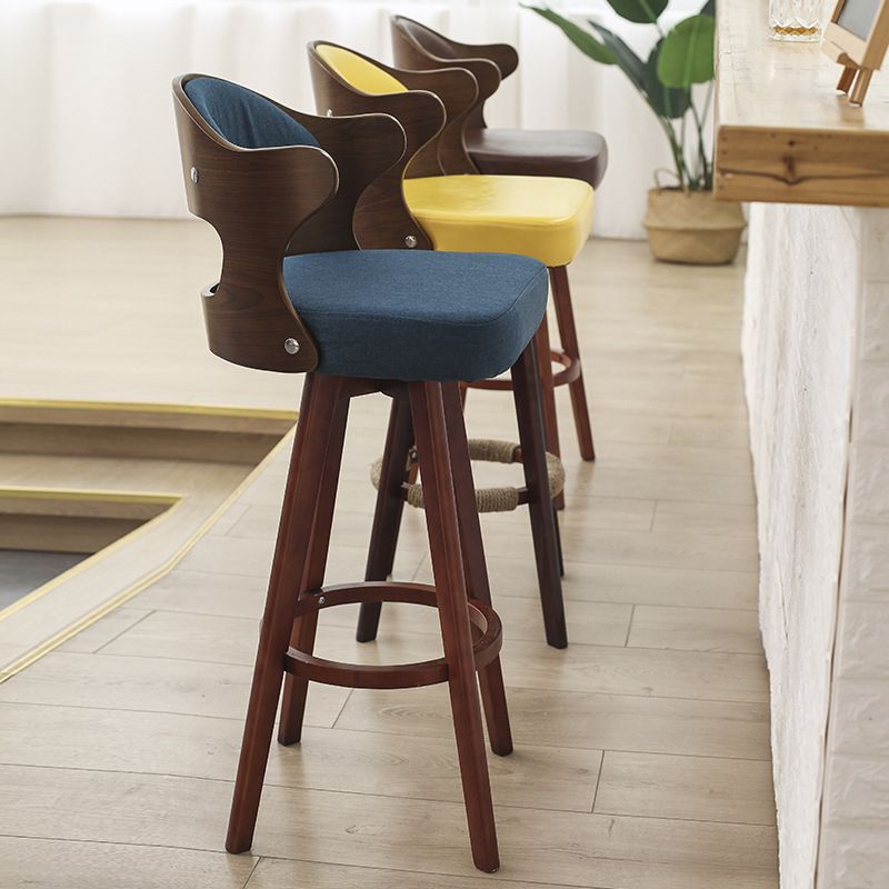 Nordic Style Counter and Bar Stool Backrest Solid Wood Upholstered Counter Chair Clearhalo 'Bar Furniture' 'Bar Stools' 'bar_stools' 'furniture_bar_stools' 'Kitchen & Dining Furniture' 'kitchen&dining_furn' 'kitchen' 'kitchen_furn' Furniture' 1200x1200_4e4e3b61-aad4-4d5e-8c9f-c7b58412f7da