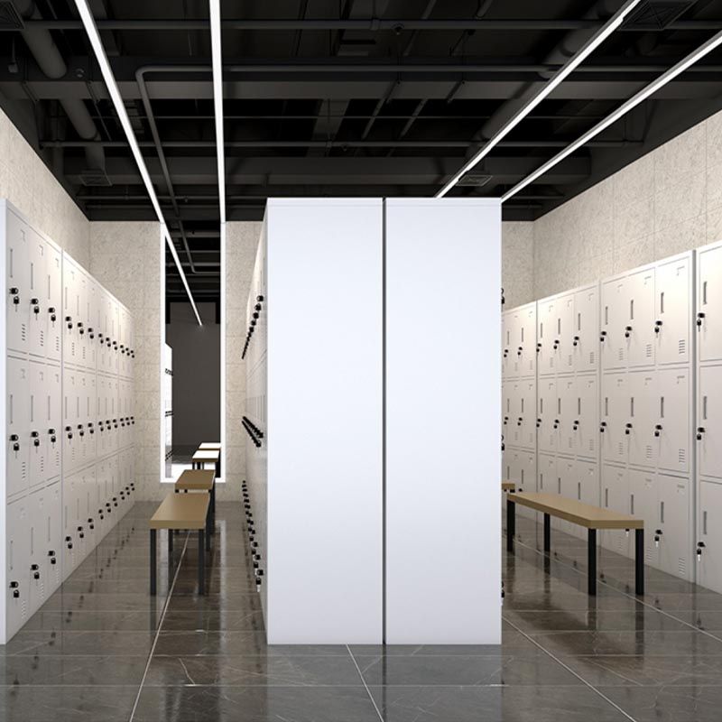 White Metal Wardrobe Armoire Contemporary Hinged Wardrobe Cabinet