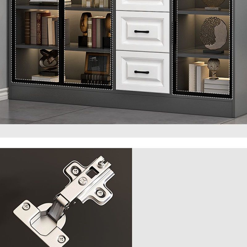 Modern Bar Pulls White and Gray Cabinets Included Wood Accent Cabinet