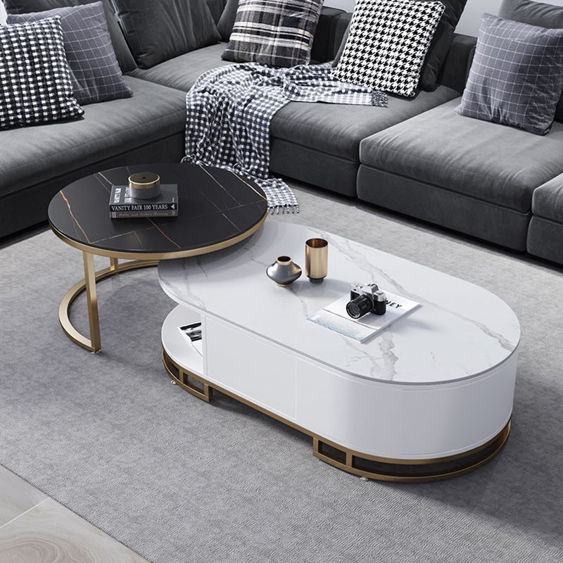 No Distressing Glam Side Table Living Room End Table with 3 Drawers