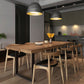 Modern Wood Top Dining Table Rectangle Solid Wood Table with Sled Base