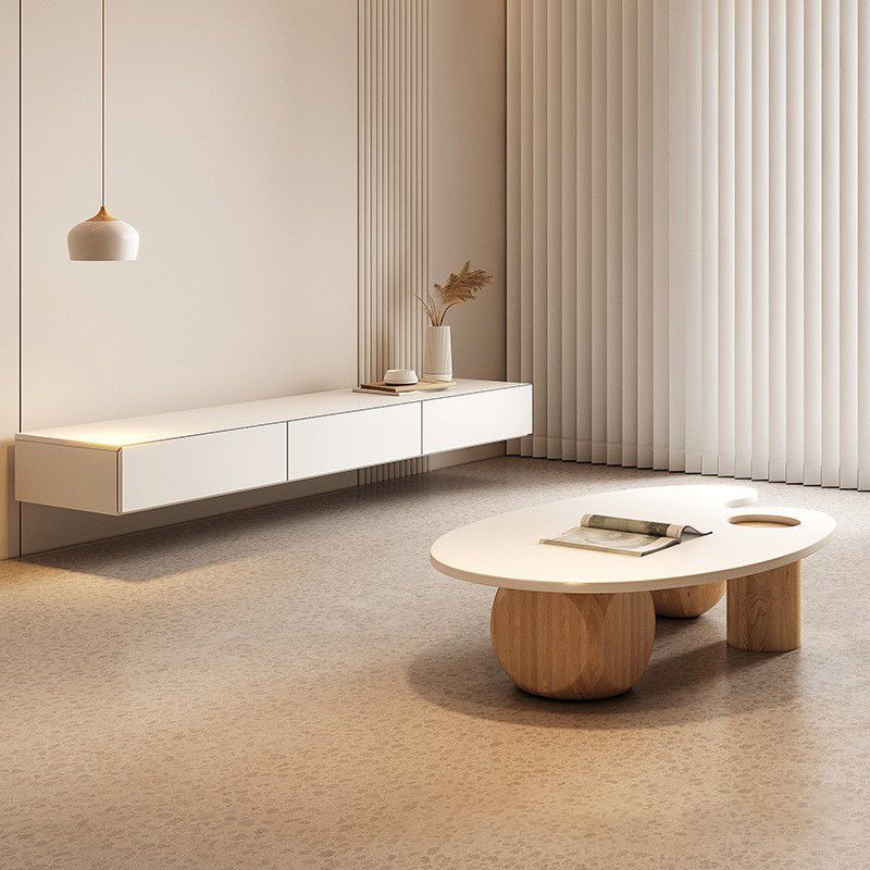 Scandinavian Style Coffee Cocktail Table 3 Legs Wooden Coffee Table