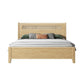 Rectangular Beige Pannee Lips Rubberwood et Cadre de lit de rotin avec tête de lit