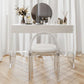 Modern 29.53" H Clear Acrylic Vanity Table Set with Mirror and Stool in White