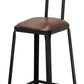 Tabouret de bar à dos basse de style brun de style contemporain avec jambes en métal