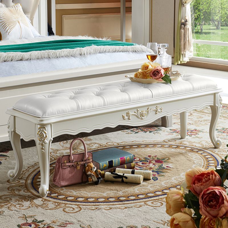 French Country Upholstered Bedroom Seating Bench Tufted Bench with Wood Legs Clearhalo 'Benches' 'Chairs & Seating' 'furn' 'furn_benches' 'Furniture' 'Living Room Furniture' 1200x1200_4e57a247-b811-4aa6-a4bb-36e635550f65
