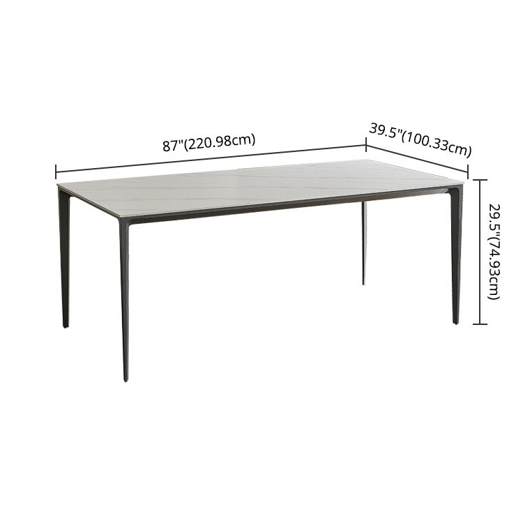 Contemporary Sintered Stone Dining Sets with Rectangle Table and Metal 4 Legs Base Dining Furniture Clearhalo 'Dining Room Sets' 'Dining Tables & Seating' 'dining_room_set' 'furn' 'furn_dining_room_set' 'Furniture' 'furniture_dining_room_set' 'Kitchen & Dining Furniture' 'kitchen&dining_furn' 'kitchen' 1200x1200_4e59a18b-b82c-4afd-9350-0cfb35fbfb9a