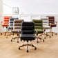 Modern Faux Leather Task Chair Fixed Arms Desk Chair for Office