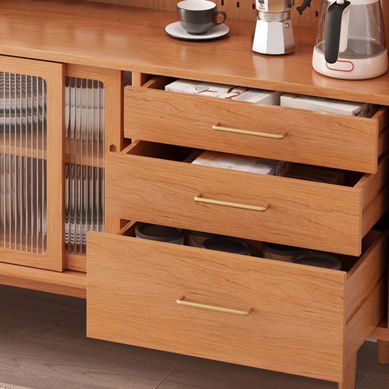 Server in legno solido a buffet in stile glam con porta e cassetto