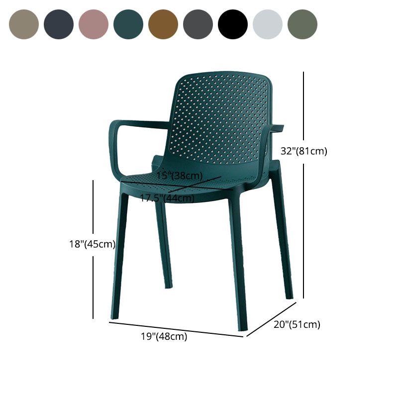 Modern Plastic Home Arm Chair Matte Finish Solid Back Dining Chair Clearhalo 'Dining Chairs' 'Dining Tables & Seating' 'dining_chair' 'furn' 'furn_dining_chair' 'Furniture' 'furniture_dining_chair' 'Kitchen & Dining Furniture' 1200x1200_4e5d0750-92f2-4a6e-a588-38386696b0c5