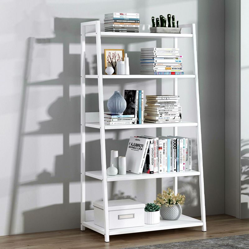 Modern Home Steel Book Shelf Ladder 12"W Matte Finish Bookcase Clearhalo 'Bookcases' 'furn' 'furn_bookcases' 'Furniture' 'Office Furniture' 1200x1200_4e5e0346-2660-4a1f-97b8-de3b90603426