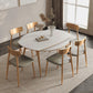 Modern White Stone Top Dining Table Extendable for Small Spaces Clearhalo 'Dining Tables & Seating' 'Dining Tables' 'dining_table' 'furn' 'furn_dining_table' 'Furniture' 'Kitchen & Dining Furniture' 1200x1200_4e5e8c44-8116-4a85-b38c-5a5380bfebab