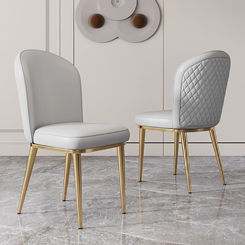 Glam Faux Leather Dining Chair Upholstered Armless Dining Chairs for Restaurant Use Clearhalo 'Dining Chairs' 'Dining Tables & Seating' 'dining_chair' 'furn' 'furn_dining_chair' 'Furniture' 'Kitchen & Dining Furniture' 1200x1200_4e5ec1eb-7e78-462e-8d65-0e219f83883b