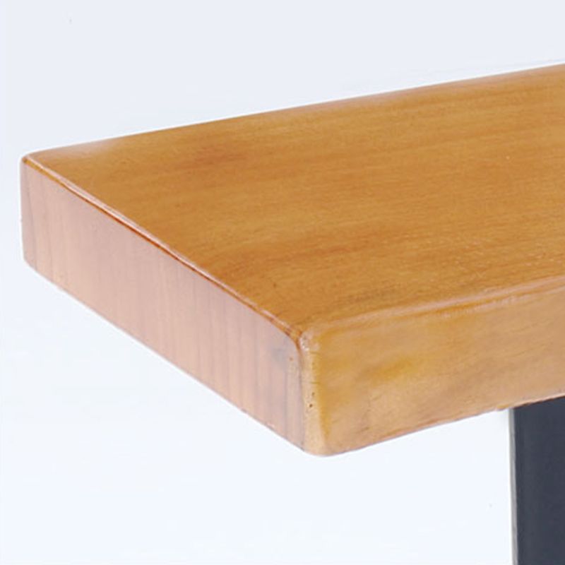 Mesa rectangular moderna de madera de pino, patas de hierro para comedor