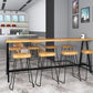 Rectangular Bar Height Table Black Legs and Metal Base Bistro Pub Table Clearhalo 'Bar Furniture' 'Bar Tables' 'bar_tables' 'furn' 'furn_bar_tables' 'Furniture' 'Kitchen & Dining Furniture' 1200x1200_4e5f9771-cd68-4ac5-a946-d8a1440f832f
