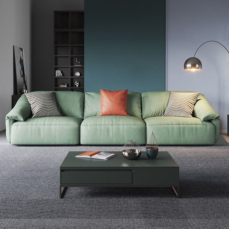 Stationary Stain Resistant Faux Leather Tuxedo Arm Cushions Green Sofa Clearhalo 'furn' 'furn_sofas' 'Furniture' 'Living Room Furniture' 'Sofa' 'sofas' 1200x1200_4e603b2d-b816-4cdb-bbd2-ab9e1b28b57e