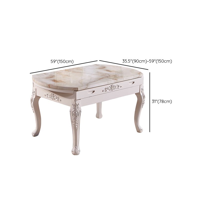 Glam Round Marble Top Dining Table with Solid Wood Legs for Home Clearhalo 'Dining Tables & Seating' 'Dining Tables' 'dining_table' 'furn' 'furn_dining_table' 'Furniture' 'Kitchen & Dining Furniture' 1200x1200_4e608802-48ca-4b23-819e-a3255b0849bc