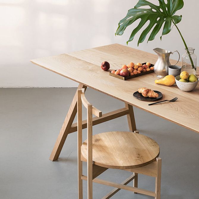 Contemporary Rectangle Dining Table Pine Solid Wood Table with Double Pedestal Clearhalo ' dining_table' 'Dining Tables & Seating' 'Dining Tables' 'Furniture' 'furniture_dining_table' 'Kitchen & Dining Furniture' 'kitchen&dining_furn' 'kitchen' 'kitchen_dining_table' 1200x1200_4e641425-35ae-45f3-aeb7-6096490d40be