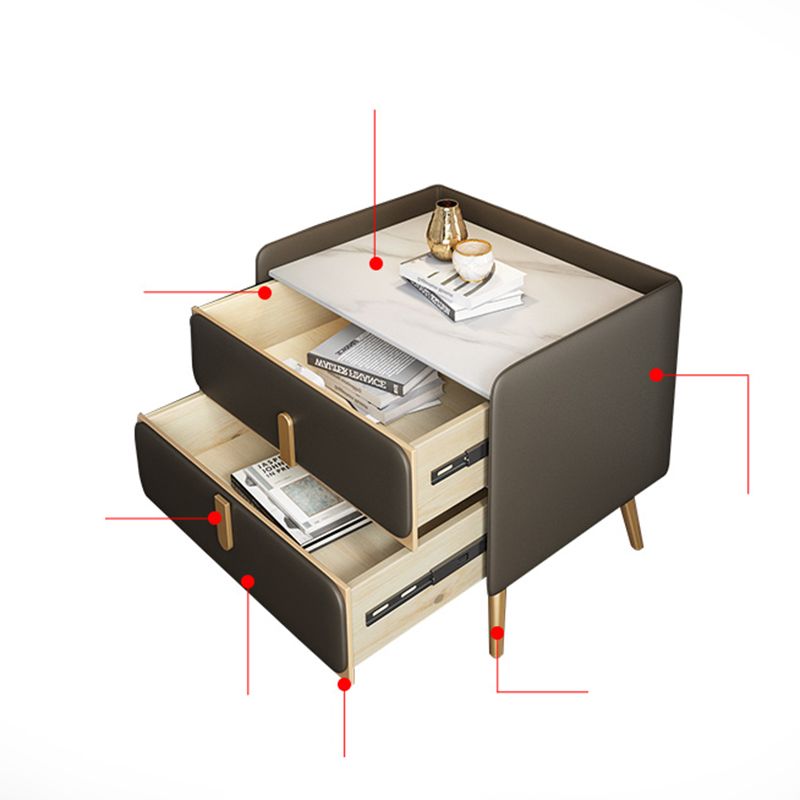 Modern Bedside Cabinet Stone Bed Nightstand with 2 Drawers for Living Room Clearhalo 'Bedroom Furniture' 'furn' 'furn_night_stand' 'Furniture' 'night_stand' 'Nightstands' 1200x1200_4e64c7ce-fedc-4651-9b67-ee7b2edaaf0b