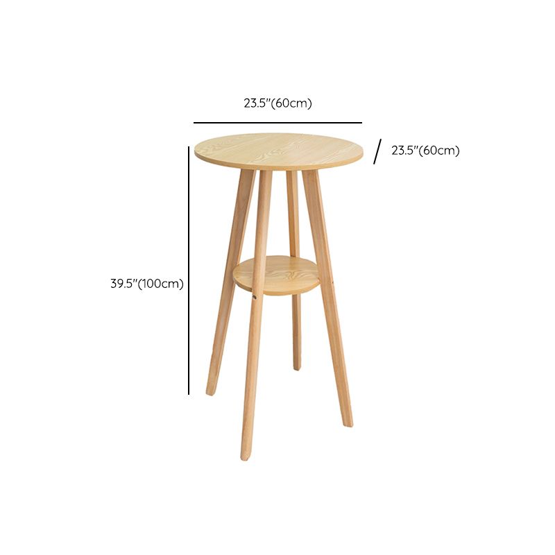 1/3 Pieces Modern Solid Wood Round Pub Table with High Stools