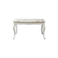 White Color Rectangle Marble Fixed Dinner Table with 4 Legs for Dining Room