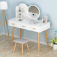 Table de maquillage contemporain avec tiroirs blancs / bleu 15,74 "W x 28,93" H