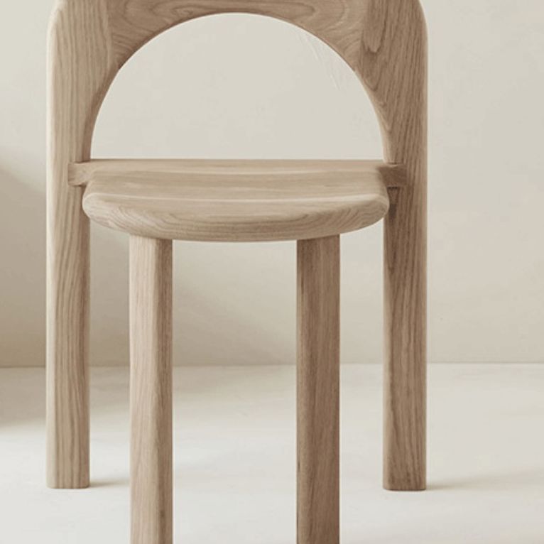 Binnenstapelbare eetkamerstoel vast houten eik massief hout open achterkant eet zijkant stoel