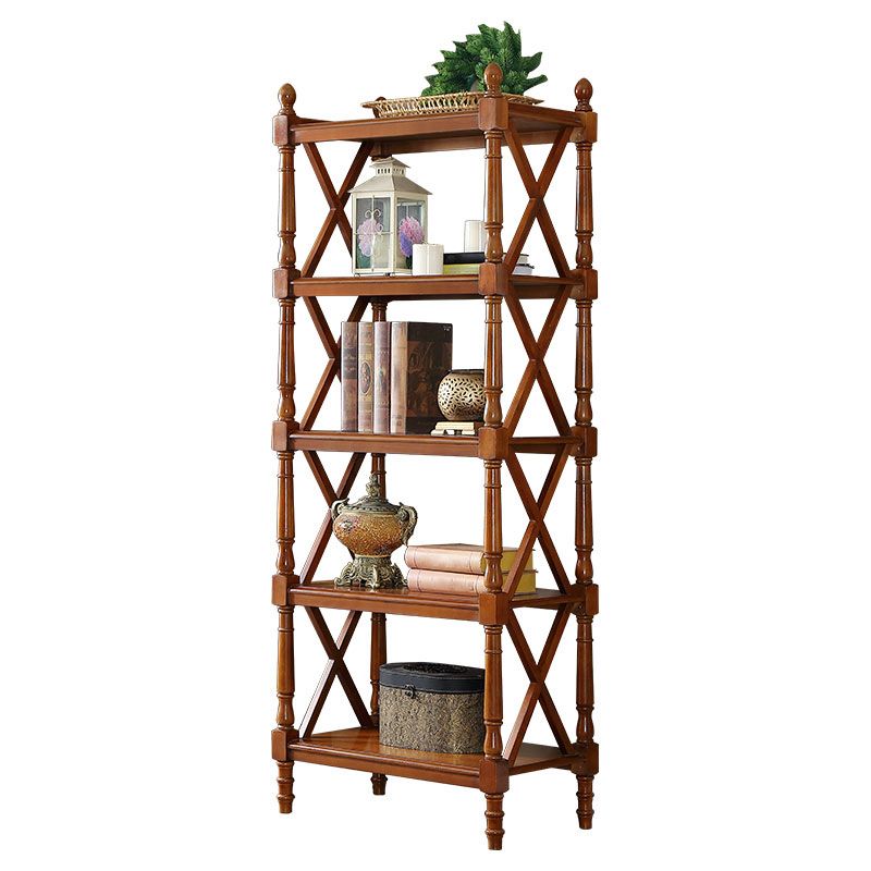 Solid Wood Standard Bookcase Modern Fixed Bookshelf for Home Office