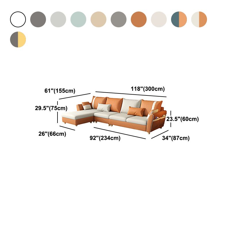 4-seater Sectional with Four Pillows Back and Storage for Apartment Clearhalo 'furn' 'furn_sectionals' 'Furniture' 'furniture_sectionals' 'Living Room Furniture' 'Sectionals' 1200x1200_4e6ea1c2-a082-4ae3-936a-142ef28c63c4