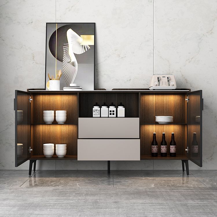 Scheda laterale in stile moderno con cassetti e sideboard di archiviazione per sala da pranzo