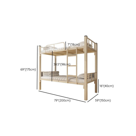 Contemporary Bunk Bed Iron Solid Color Bed With Headboard and Footboard