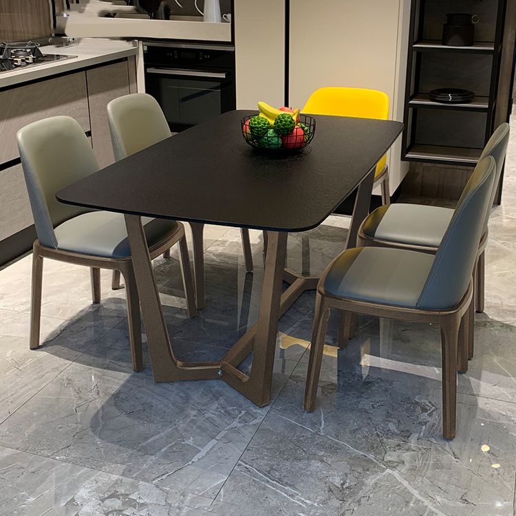 Industrial Kitchen Dinner Table Rectangle Trestle Dining Table Clearhalo 'Dining Tables & Seating' 'Dining Tables' 'dining_table' 'furn' 'furn_dining_table' 'Furniture' 'Kitchen & Dining Furniture' 1200x1200_4e75472b-3569-4e84-b1b5-b7ea6366a305